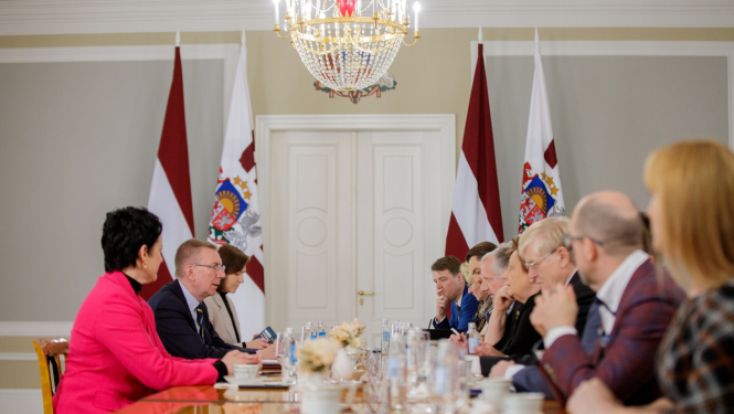 10.05.2024. Valsts prezidenta Edgara Rinkēviča tikšanās ar Valsts prezidenta izvirzītajiem pārstāvjiem valsts augstskolu padomēs