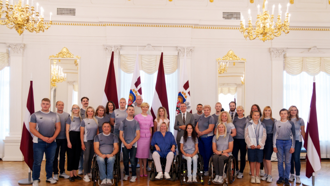 14.08.2024. Valsts prezidenta Edgara Rinkēviča tikšanās ar Latvijas izlasi Parīzes paralimpiskajās spēlēs