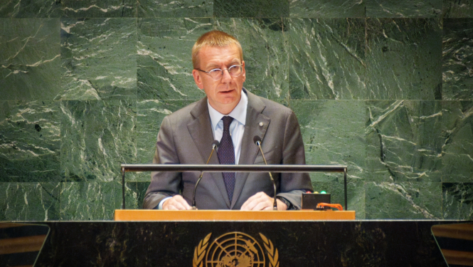 24.09.2024. Valsts prezidenta Edgara Rinkēviča uzruna Apvienoto Nāciju Organizācijas Ģenerālās asamblejas 79. sesijā Ņujorkā