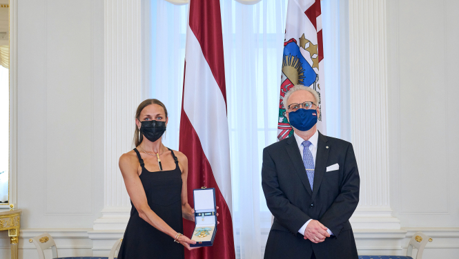 Anna Laudere un Valsts prezidents Egils Levits