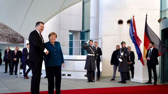 Valsts prezidents Raimonds Vējonis Berlīnē tiekas ar Vācijas Federālo kancleri Angelu Merkeli