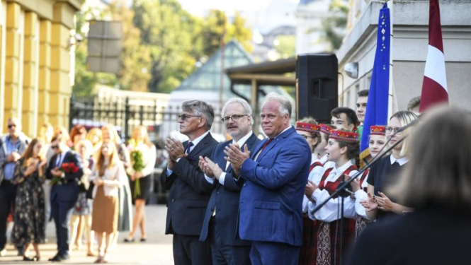 Valsts prezidenta Egila Levita uzruna Zinību dienā Rīgas Valsts 2. ģimnāzijā