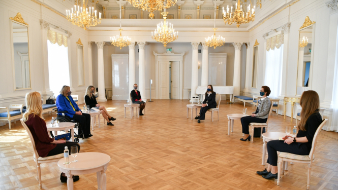 Andra Levite Rīgas pils Baltajā zālē tiekas ar Latvijas Paralimpisko komiteju