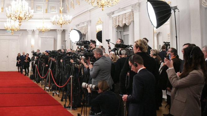 Mediji Rīgas pils Baltajā zālē