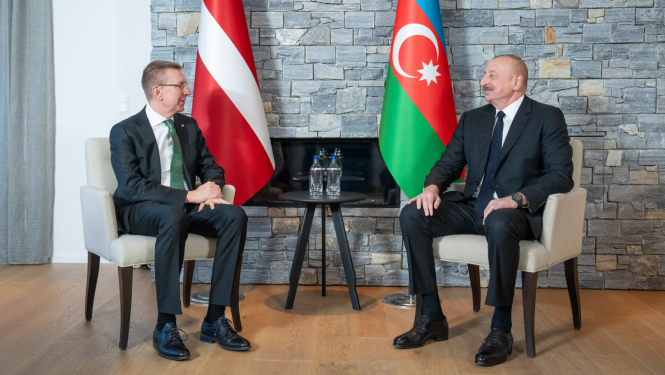 Prezidenta Rinkēviča tikšanās ar Azerbaidžānas prezidentu Alijevu