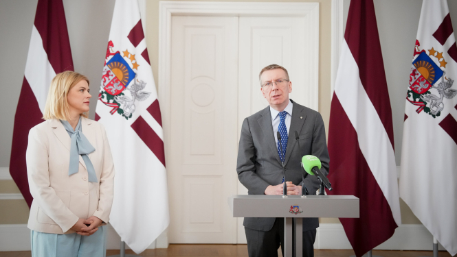 Valsts prezidenta Edgara Rinkēviča un Ministru prezidentes Evikas Siliņas preses konference