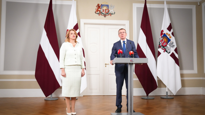 Valsts prezidenta Edgara Rinkēviča un Ministru prezidentes Evikas Siliņas preses konference