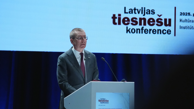 16.05.2025. Valsts prezidenta Edgara Rinkēviča dalība Latvijas tiesnešu konferencē “Tiesu darba efektivitāte: mūsdienu izaicinājumi”