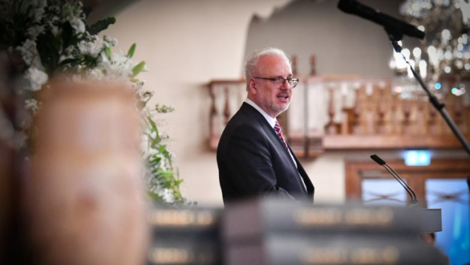 Valsts prezidenta Egila Levita uzruna Ata Kronvalda balvas pasniegšanas ceremonijā