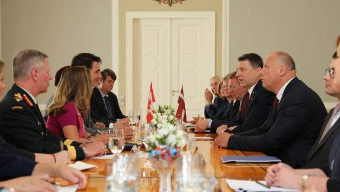 Valsts prezidents pateicas Kanādai par lēmumu turpināt dalību NATO kaujas grupā Latvijā līdz 2023. gadam