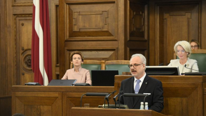 Valsts prezidenta Egila Levita runa Saeimā, amatā stājoties