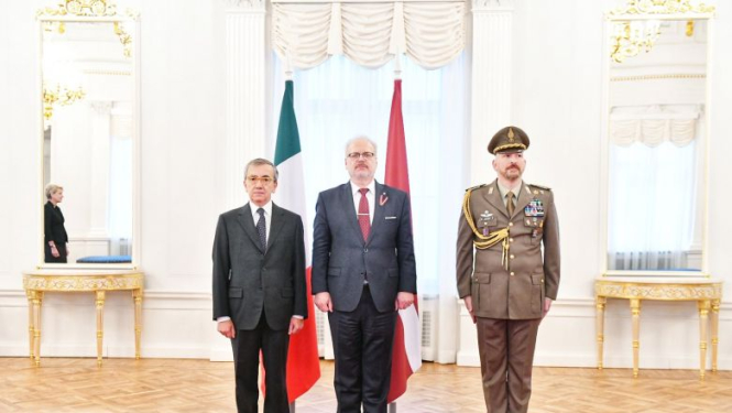 Valsts prezidents akreditē Itālijas Republikas ārkārtējo un pilnvaroto vēstnieku Latvijā