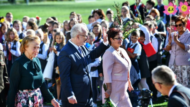 Valsts prezidenta Egila Levita uzruna Zinību dienā Kauguru vidusskolā