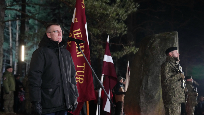 11.01.2025. Ziemassvētku kauju 108. gadadienas atceres brīdis Ložmetējkalnā