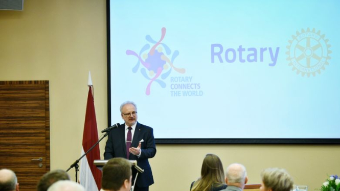 Valsts prezidenta Egila Levita uzruna Latvijas Rotari klubu pārstāvjiem