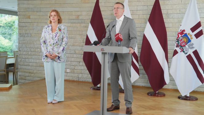 Valsts prezidenta Edgara Rinkēviča un Ministru prezidentes Evikas Siliņas preses konference
