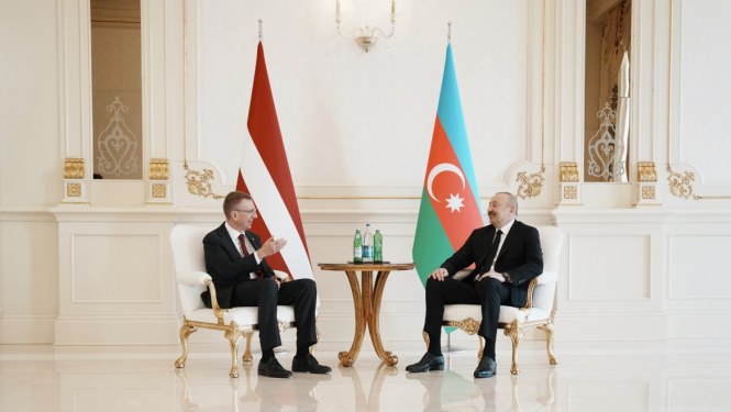Valsts prezidenta Edgara Rinkēviča tikšanās ar Azerbaidžānas prezidentu Ilhamu Alijevu