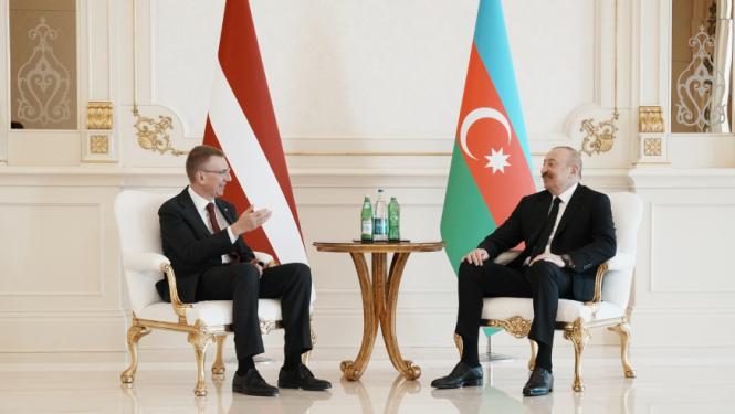 Valsts prezidenta Edgara Rinkēviča tikšanās ar Azerbaidžānas prezidentu Ilhamu Alijevu
