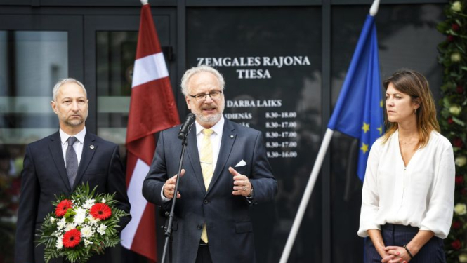 Valsts prezidenta Egila Levita uzruna Zemgales rajona tiesas Tukuma tiesu nama atklāšanas pasākumā