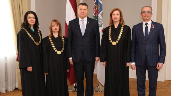 Valsts prezidents pieņem jauno tiesnešu zvērestus