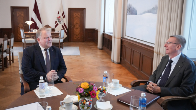Valsts prezidents tiekas ar Latvijas Pašvaldību savienības priekšsēdi Gintu Kaminski