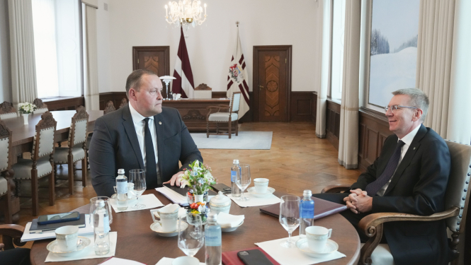 08.05.2025. Valsts prezidenta Edgara Rinkēviča tikšanās ar iekšlietu ministru Rihardu Kozlovski