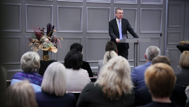 07.03.2025. Valsts prezidenta Edgara Rinkēviča dalība Valsts kancelejas Augstākā līmeņa vadītāju seminārā "Līderības kods".