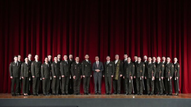 Valsts prezidenta Edgara Rinkēviča dalība Nacionālās aizsardzības akadēmijas “Virsnieka pamatkursa” izlaidumā