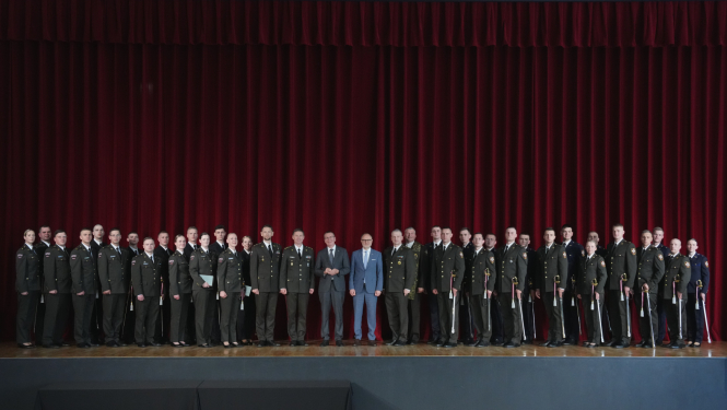 Valsts prezidenta Edgara Rinkēviča dalība Latvijas Nacionālās aizsardzības akadēmijas virsnieku izlaidumā