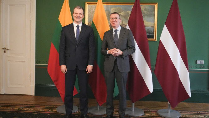 20.02.2025. Valsts prezidenta Edgara Rinkēviča tikšanās ar Lietuvas premjerministru Gintautu Palucku