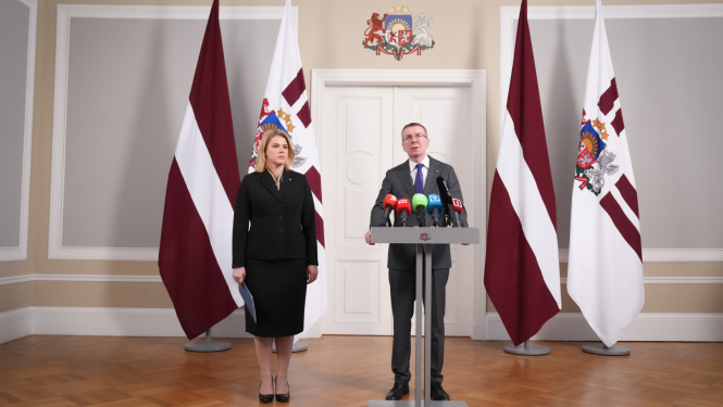 Valsts prezidenta Edgara Rinkēviča un Ministru prezidentes Evikas Siliņas preses konference