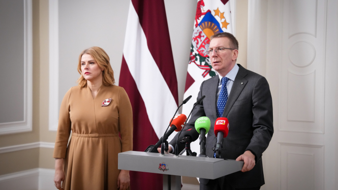 Valsts prezidenta Edgara Rinkēviča un Ministru prezidentes Evikas Siliņas preses konference