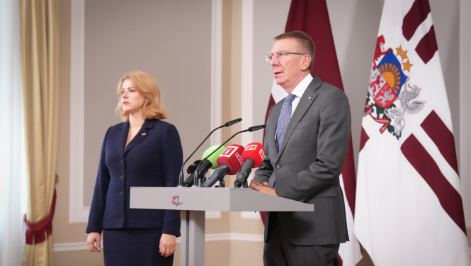 Valsts prezidenta Edgara Rinkēviča un Ministru prezidentes Evikas Siliņas preses konference