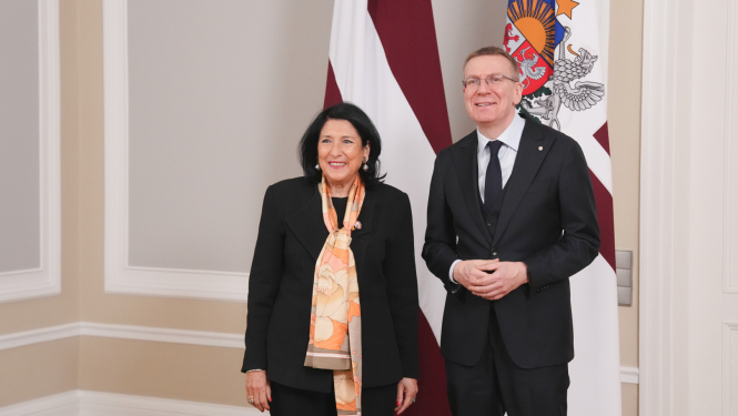 26.03.2025. Valsts prezidenta Edgara Rinkēviča tikšanās ar Gruzijas 5. prezidenti Salomi Zurabišvili (Salome Zourabichvili)