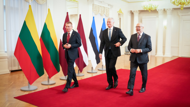 Baltijas valstu prezidenti Rīgas pilī