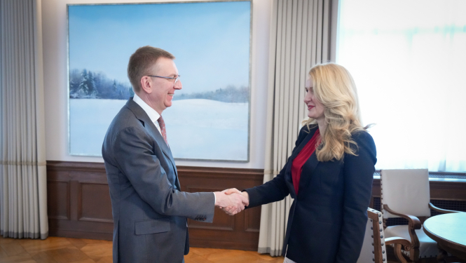 Valsts prezidenta Edgara Rinkēviča tikšanās ar tieslietu ministri Inesi Lībiņu-Egneri