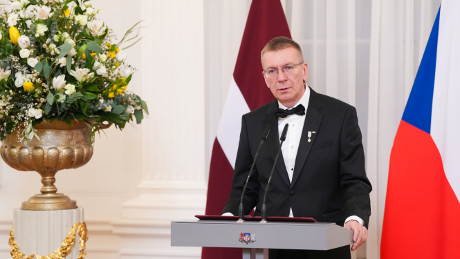 Valsts prezidenta Edgara Rinkēviča uzruna valsts vakariņās par godu Čehijas Republikas prezidenta Petra Pavela un dzīvesbiedres Evas Pavlovas valsts vizītei Latvijā