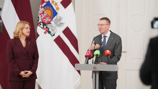 Valsts prezidenta Edgara Rinkēviča un Ministru prezidentes Evikas Siliņas preses konference