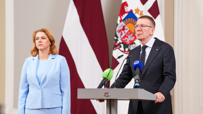 Valsts prezidenta Edgara Rinkēviča un Ministru prezidentes Evikas Siliņas tikšanās un kopīga preses konference