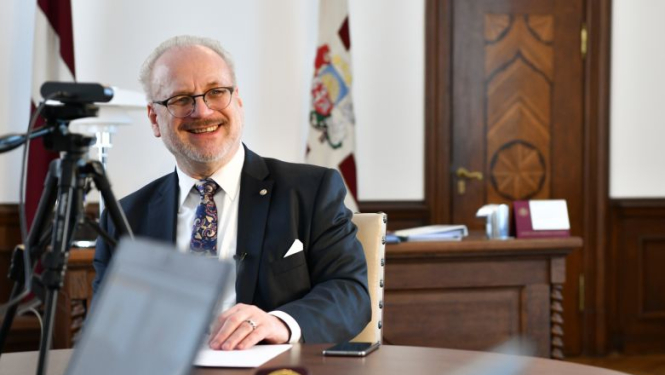 Valsts prezidenta Egila Levita lekcija vecāko klašu skolēniem “Kāpēc 4. maijs?”