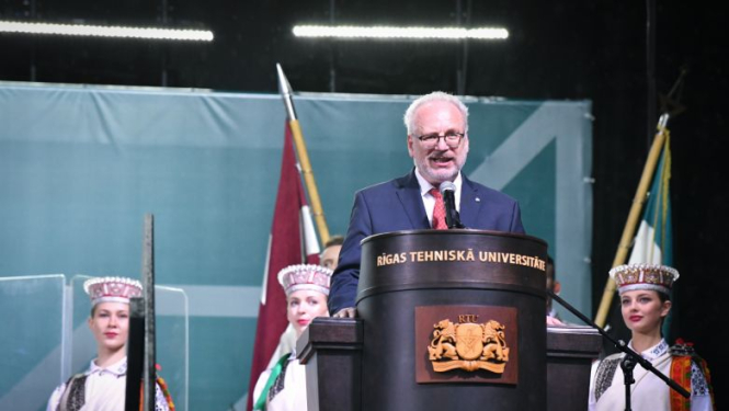Valsts prezidenta Egila Levita uzruna Rīgas Tehniskās universitātes izlaidumā