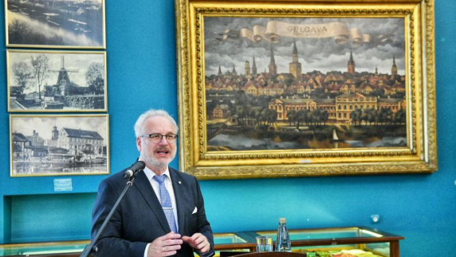 Valsts prezidenta Egila Levita uzruna Ģederta Eliasa Jelgavas Vēstures un mākslas muzejā