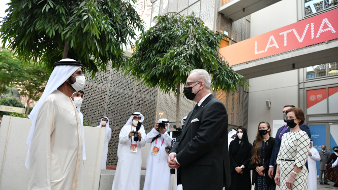 Dubaijas valdnieku V. A. Sheikh Mohammed bin Rashid Al Maktoum un Valsts prezidents Egils Levits