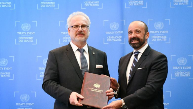Valsts prezidents iesniedz ANO Latvijas deklarāciju par Starptautiskās tiesas obligātās jurisdikcijas atzīšanu