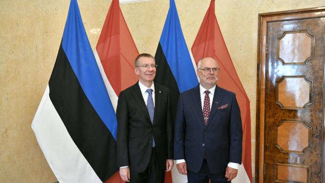 10.07.2023. Valsts prezidents Efgars Rinkēvičs un Igaunijas prezidents Alars Kariss