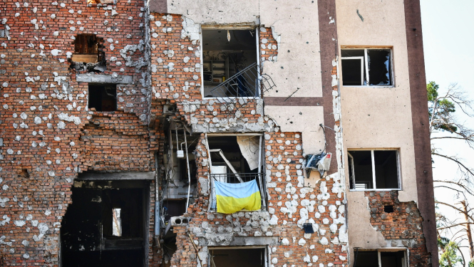 Buča, Ukraina, 2022. gada jūlijā Andras Levites vizītes laikā