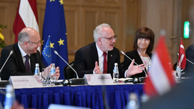 Valsts prezidents Egils Levits uzstājas konferencē