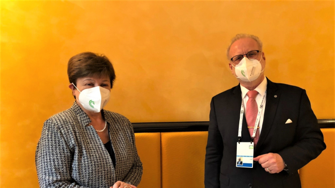 Kristalina Georgijeva un Egils Levits