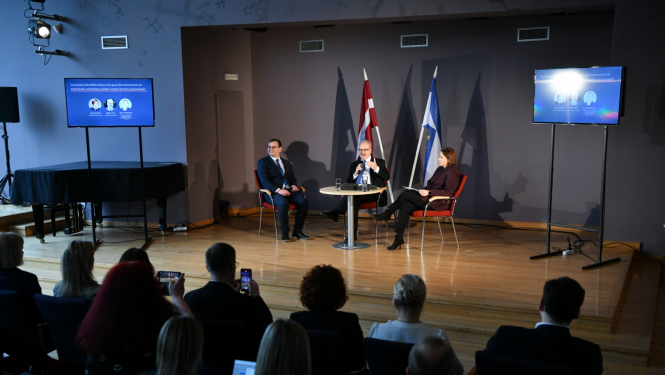 31.01.2023. Valsts prezidents Egils Levits piedalās diskusijā “Sabiedrības iesaistes iespējas pašvaldības darbā. Jaunais Pašvaldību likums”. Foto autors: Ilmārs Znotiņš, Valsts prezidenta kanceleja.