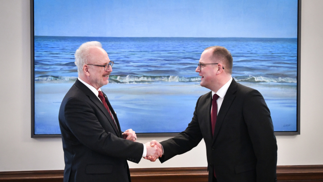 09.02.2023. Valsts prezidents Egils Levits tiekas ar klimata un enerģētikas ministru Raimondu Čudaru. Foto autors: Ilmārs Znotiņš, Valsts prezidenta kanceleja.